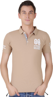 NCY Solid Men Polo Neck Black T-Shirt