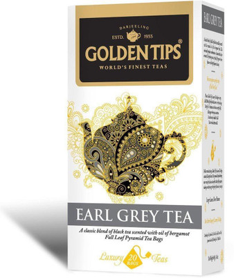 Golden Tips Earl Grey Full Leaf Pyramid - 20 Tea Bags Black Tea Box(40 g)