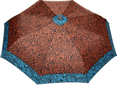 

FabSeasons Fancy Printed Umbrella for Rains and All Seasons Umbrella(Brown, Black)