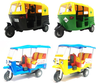 

Jack Royal 4 COMBO CNG & TUK-TUK AUTO RICKSHAW TOY(Black, Green, Blue, Yellow), Black;blue;green;yellow