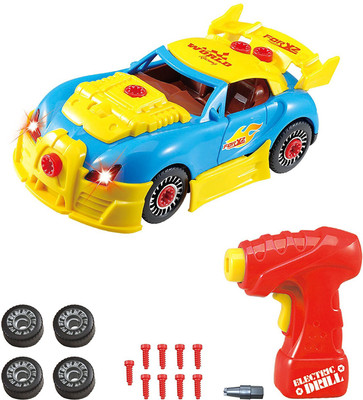 

Toys Bhoomi 2 in 1 Build Your Own Take Apart Racing Car Modification Playset – Includes Electric Drill & Car Parts with Lights and Sounds (30 Pieces)(Multicolor)