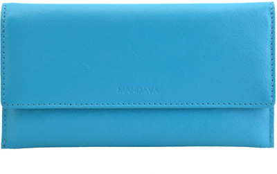 

MANDAVA Women Casual Blue Genuine Leather Wallet(6 Card Slots), Turquoise