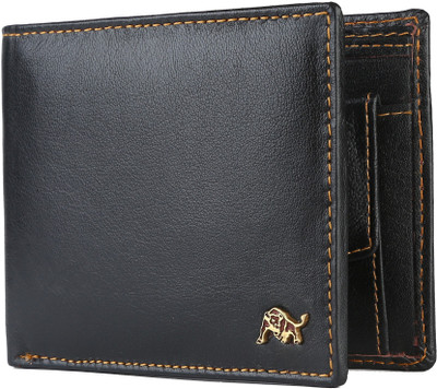 

Wild Buff Men Casual Black Genuine Leather Wallet(5 Card Slots), Blackee