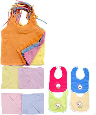 

Pin to Pen Plain Cotton Jabla, Langot and Bib 4(Multicolor)