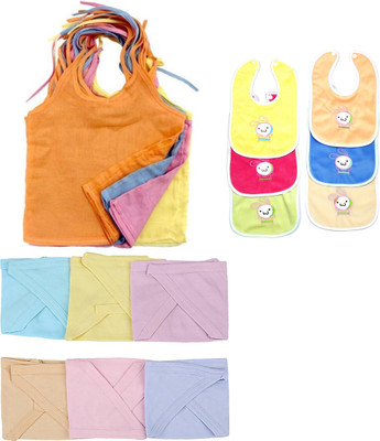 

Pin to Pen Plain Cotton Jabla, Langot and Bib 6(Multicolor)