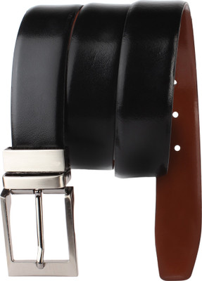 

CREATURE Men Formal Black Genuine Leather Reversible Belt
