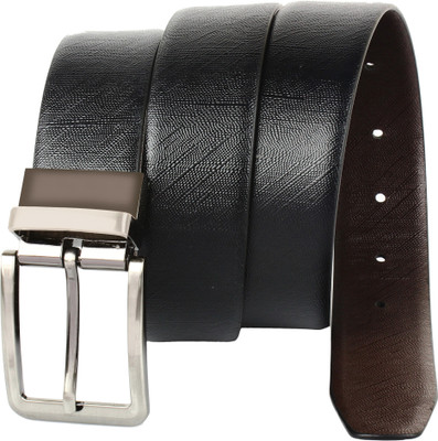 

CREATURE Men Formal Black Genuine Leather Reversible Belt