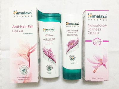 

Himalaya Anti Hair Fall Hair Oil, Anti Hair Fall Shampoo, Anti Hair Fall Conditioner, Natural Glow Fairness Cream(Set of)