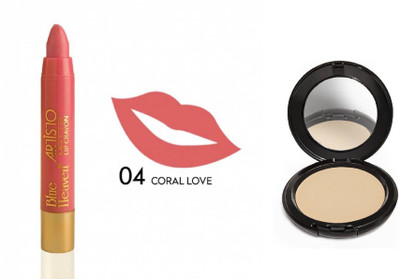

Blue Heaven Artisto Velvet Matte Lip Crayon -04 CORAL RED WITH ARTISTO COMPACT(Set of 2)
