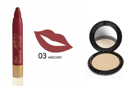Blue Heaven Artisto Velvet Matte Lip Crayon - 03 MISCHIEF WITH ARTISTO COMPACT(Set of 2)