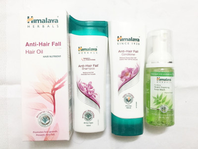 Himalaya Anti Hair Fall Hair Oil, Anti Hair Fall Shampoo, Anti Hair Fall Conditioner, Purifying Neem Foaming Face Wash(Set of)