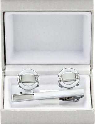 Maruti Tie Brass Cufflink & Tie Pin Set(Silver) Maruti Tie Brass Cufflink & Tie Pin Set(Silver)