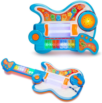

Toys Bhoomi 4-in-1 Musical Learning Educational Guitar Piano Drum Projector with Colorful Lights & Water Columns(Multicolor)