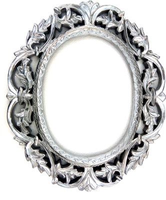 

Akanksha Arts Silver Oval Carved Wood Decorative Mirror(Oval)