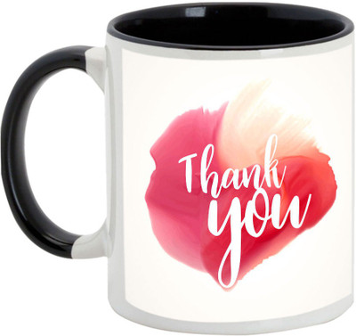 AllUPrints Thank You Gifts Design 34 Black Ceramic Mug(325 ml)