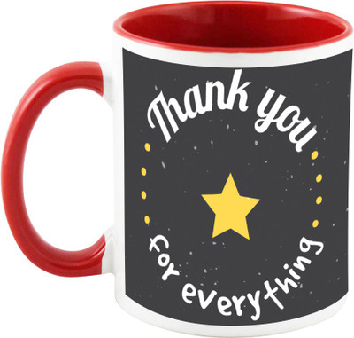 AllUPrints Thank You Gifts Design 9 Red Ceramic Mug(325 ml)