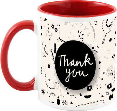 

AllUPrints Thank You Gifts Design 1 Red Ceramic Mug(325 ml)