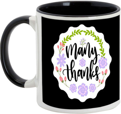 

AllUPrints Thank You Gifts Design 24 Black Ceramic Mug(325 ml)