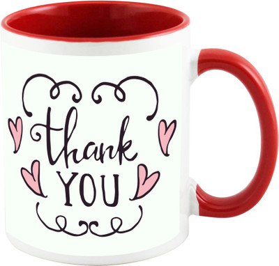 

AllUPrints Thank You Gifts Design 39 Red Ceramic Mug(325 ml)