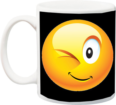 

Stylotrendz Whatsapp Emoji Ceramic Mug(325 ml), White