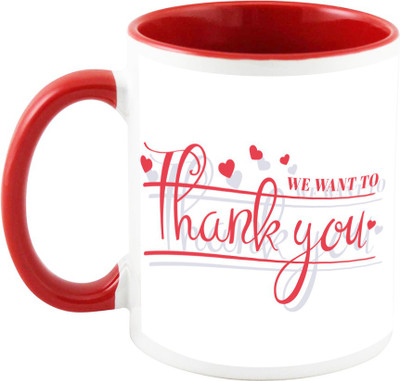 

AllUPrints Thank You Gifts Design 20 Red Ceramic Mug(325 ml)