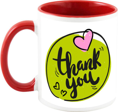AllUPrints Thank You Gifts Design 12 Red Ceramic Mug(325 ml)