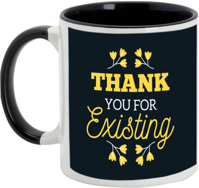 

AllUPrints Thank You Gifts Design 35 Black Ceramic Mug(325 ml)