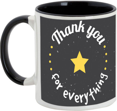 

AllUPrints Thank You Gifts Design 9 Black Ceramic Mug(325 ml)