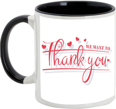 

AllUPrints Thank You Gifts Design 20 Black Ceramic Mug(325 ml)