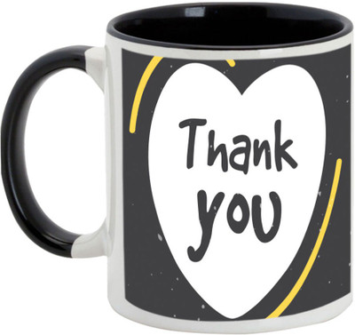 

AllUPrints Thank You Gifts Design 6 Black Ceramic Mug(325 ml)