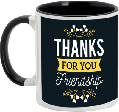 

AllUPrints Thank You Gifts Design 37 Black Ceramic Mug(325 ml)