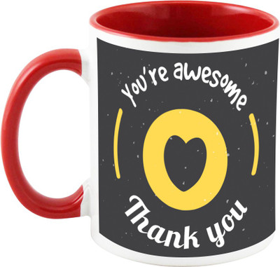

AllUPrints Thank You Gifts Design 4 Red Ceramic Mug(325 ml)