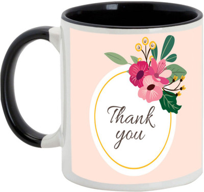 

AllUPrints Thank You Gifts Design 33 Black Ceramic Mug(325 ml)