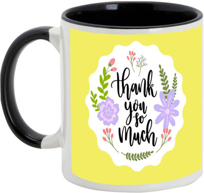 

AllUPrints Thank You Gifts Design 23 Black Ceramic Mug(325 ml)