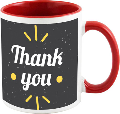 

AllUPrints Thank You Gifts Design 8 Red Ceramic Mug(325 ml)