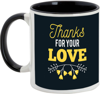 

AllUPrints Thank You Gifts Design 36 Black Ceramic Mug(325 ml)