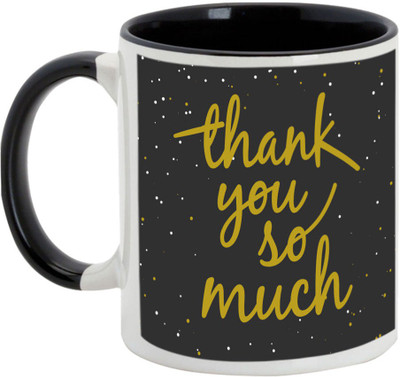 

AllUPrints Thank You Gifts Design 29 Black Ceramic Mug(325 ml)