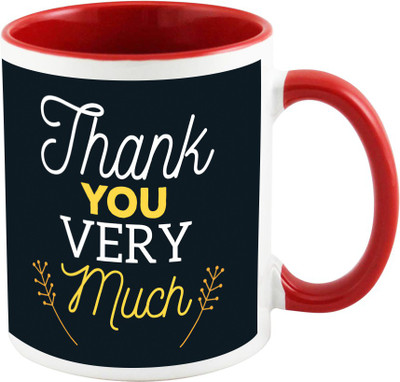 

AllUPrints Thank You Gifts Design 38 Red Ceramic Mug(325 ml)