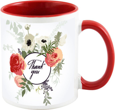 

AllUPrints Thank You Gifts Design 21 Red Ceramic Mug(325 ml)