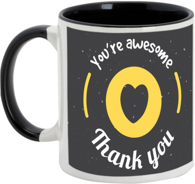 

AllUPrints Thank You Gifts Design 4 Black Ceramic Mug(325 ml)