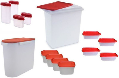 

Tupperware 20 ml, 10 ml, 1.1 ml, 500 ml, 200 ml, 100 ml Cooking Oil Dispenser Set(Pack of 14)