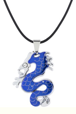 the jewelbox Dragon Snake Rhodium Cubic Zirconia Stainless Steel Pendant Set