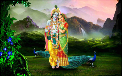 

Lord Shri Radhe Krishna Poster for Room Paper Print(12 inch X 18 inch, Rolled)