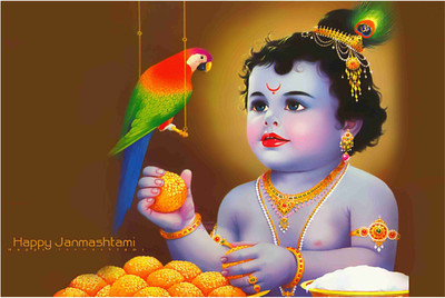

Bal Krishna Poster for Room Paper Print(12 inch X 18 inch, Rolled)