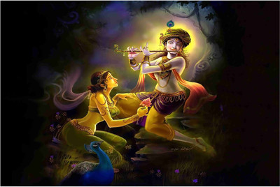 

Lord Shri Radhe Krishna Poster for Room Paper Print(12 inch X 18 inch, Rolled)