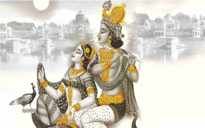 

Lord Shri Radhe Krishna Poster for Room Paper Print(12 inch X 18 inch, Rolled)