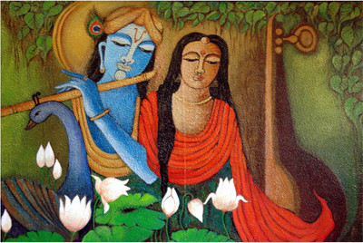 

Lord Shri Radhe Krishna Poster for Room Paper Print(12 inch X 18 inch, Rolled)