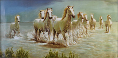 

Painting Print Of Vastu Horses Unframed Poster Paper Print(20 inch X 40 inch, Rolled)