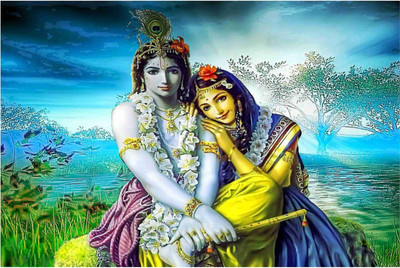 

Lord Shri Radhe Krishna Poster for Room Paper Print(12 inch X 18 inch, Rolled)