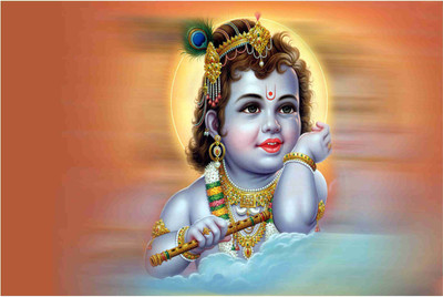 

Bal Krishna Poster for Room Paper Print(12 inch X 18 inch, Rolled)